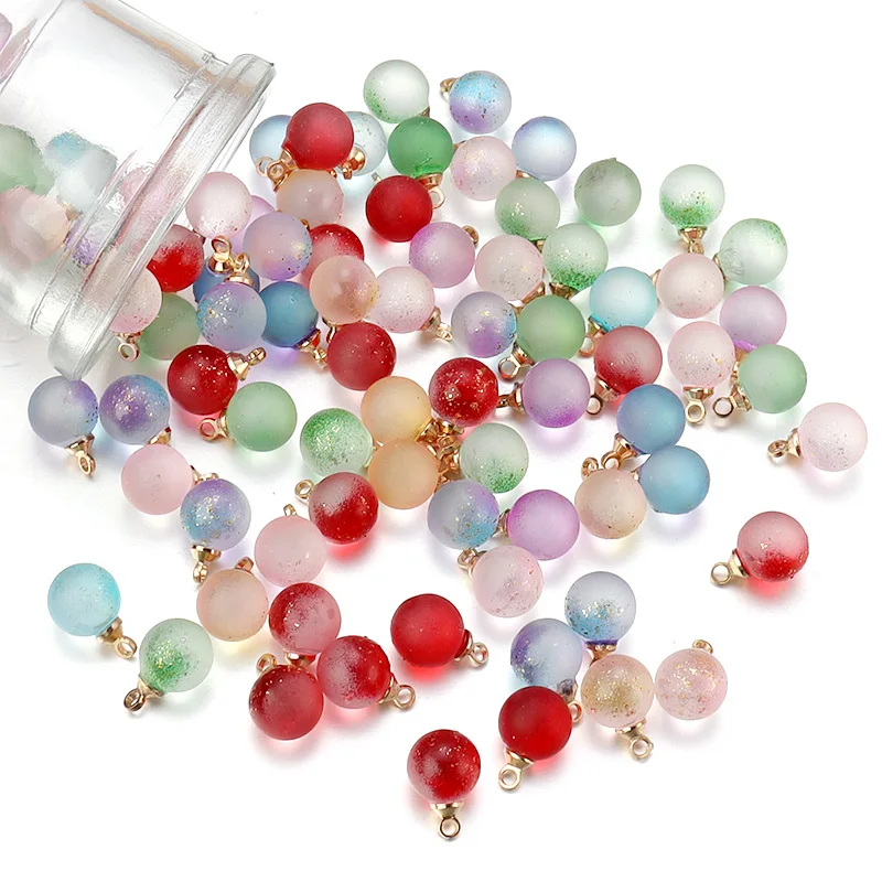 

30Pcs/Lot Lampwork Ball Pendants 8mm Gradient Color Charm Jewelry Accessories Diy Making Necklace For Gift