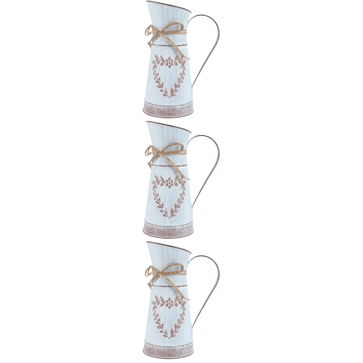 

Vase Flower Pitcher Metal Jug Galvanized Vintagecan Shabby Tin Vases White Decorative Holder Rustic Pot Turino Decor Farmhouse