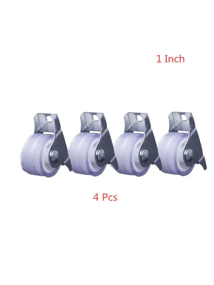 4 Pcs/Lot Mute Silencing Wheel Caster Double Bearing Wear-rRsistant Flat Trolley Pulley Small With 8 Pcs Screws