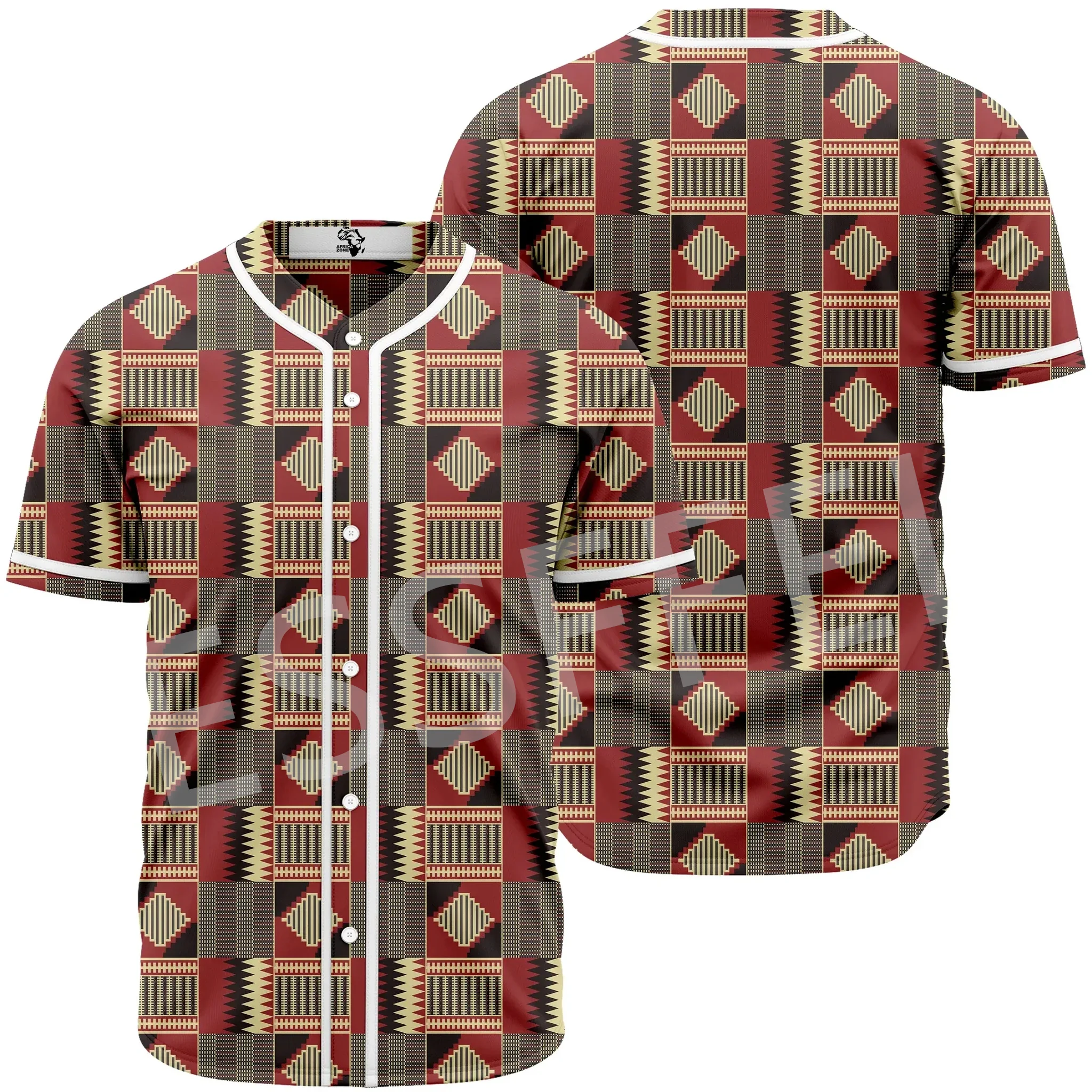 Newest Africa Country South Africa Ghana Kente Tribe Native Retro 3DPrint Summer Harajuku Baseball Jersey Shirts Short Sleeves A