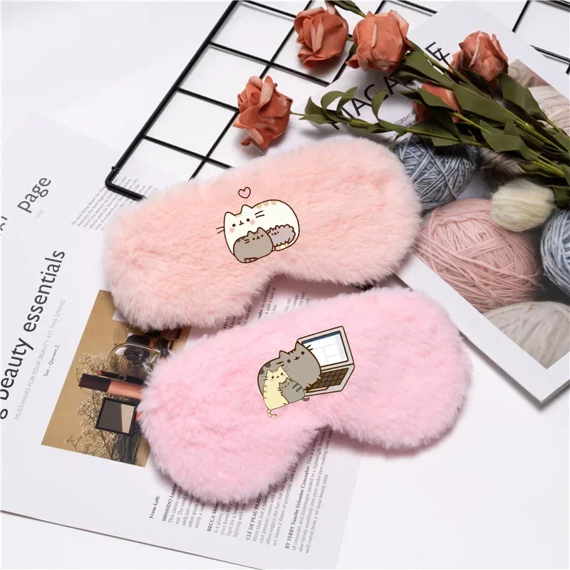 Pusheen плюшевая маска для глаз мультфильм Kawaii сна детей аниме повязка на глаза