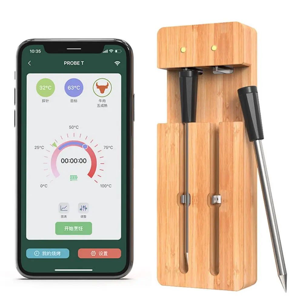 

Bluetooth Wireless Meat Food Thermometer for Oven Grill BBQ Steak Turkey Smoker Kitchen Smart Digital Bluetooth Barbecue Gifts