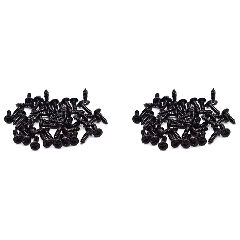 

200 Pcs Guitar & Bass Pickguard Screws For Strat & Tele,Black