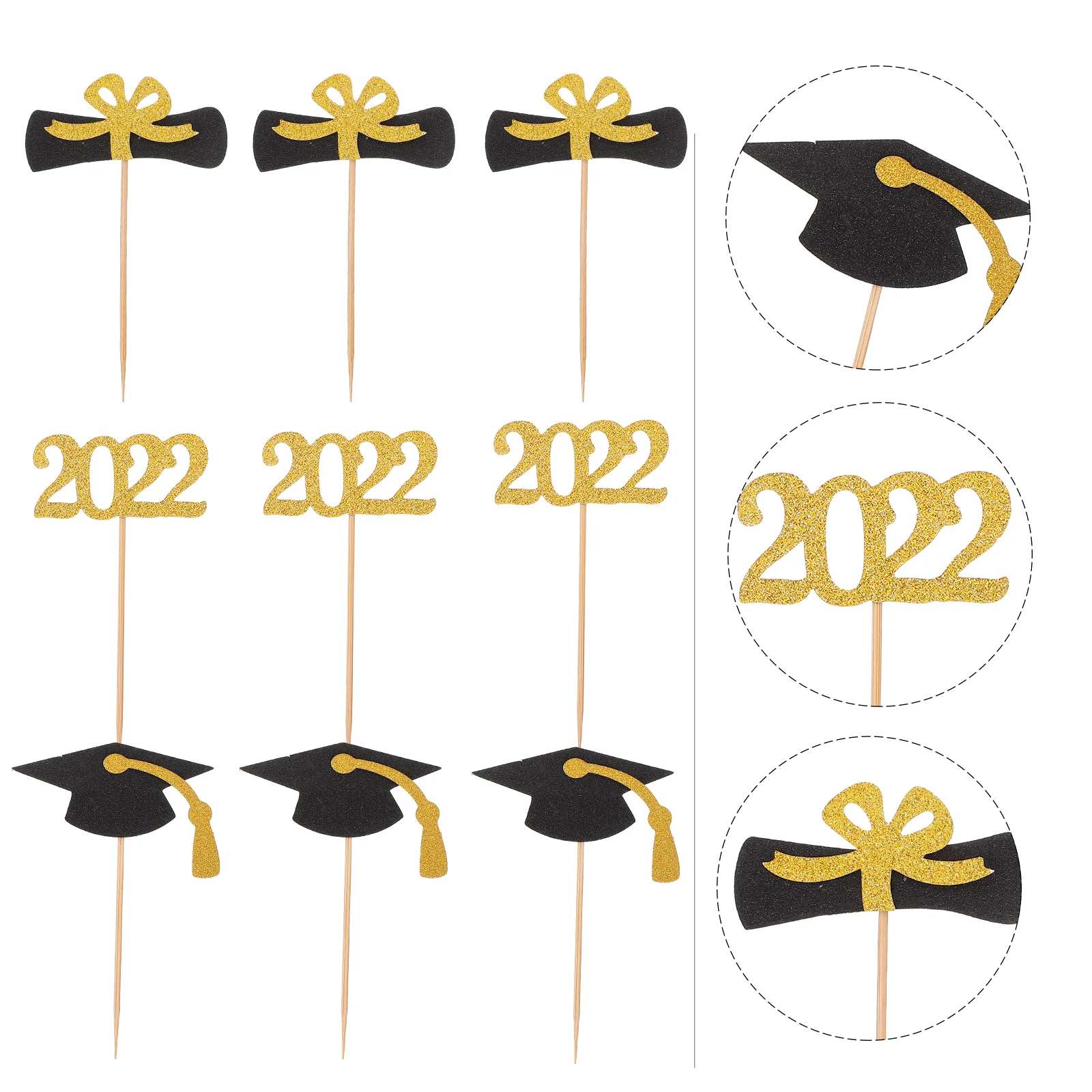 

Graduation2022 Party Cupcake Decorations Toppers Grad Cap Supplies Picks Dessertdecor Class School Favor Graduate Theme