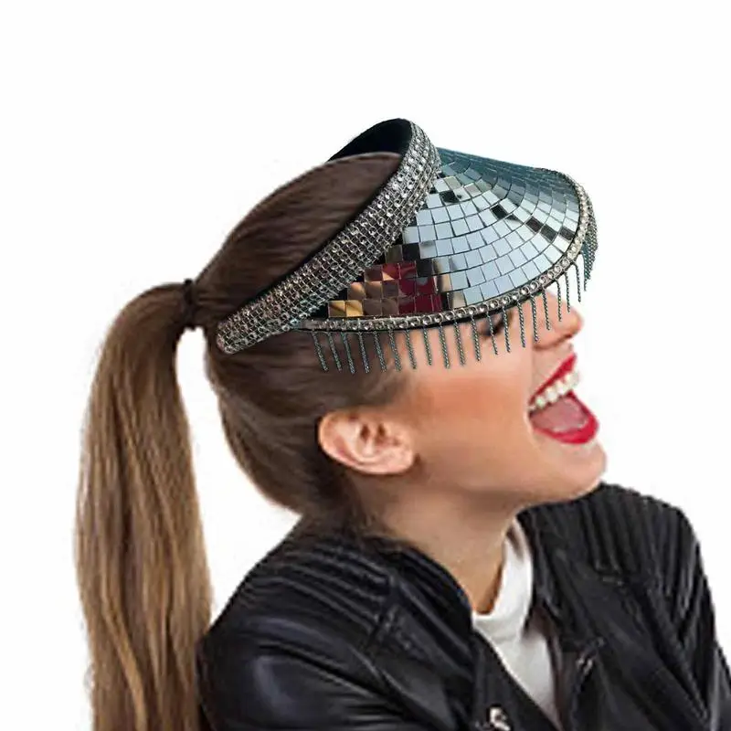 

Блестящий зеркальный стеклянный диско-шар, Флэшка для дискотеки, шапка с УФ-защитой для дискотеки, шапки для диджея, клуба, сцены, фестиваля