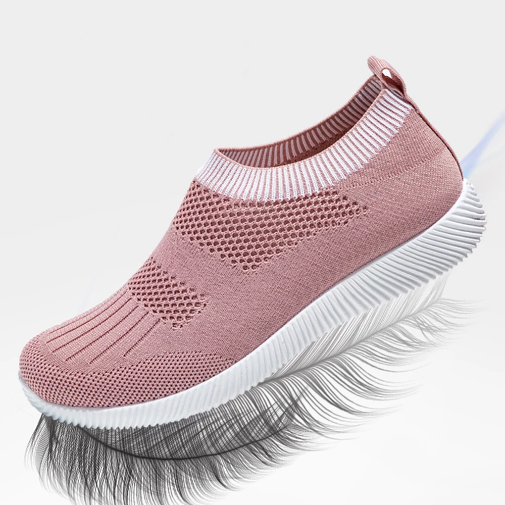 New Large Size Women's Shoes Fly Knitting Shoes Lightweight Socks Shoes Fashion Sports Single Shoes Fly Knitting Loafers Casual