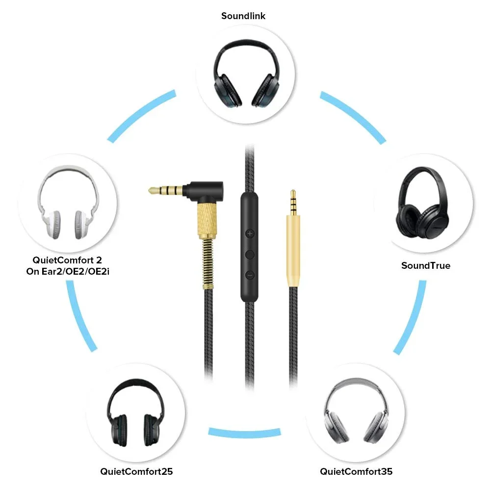 Сменный нейлоновый плетеный кабель OFC-удлинитель для наушников Bose QC25 QC35 NC700