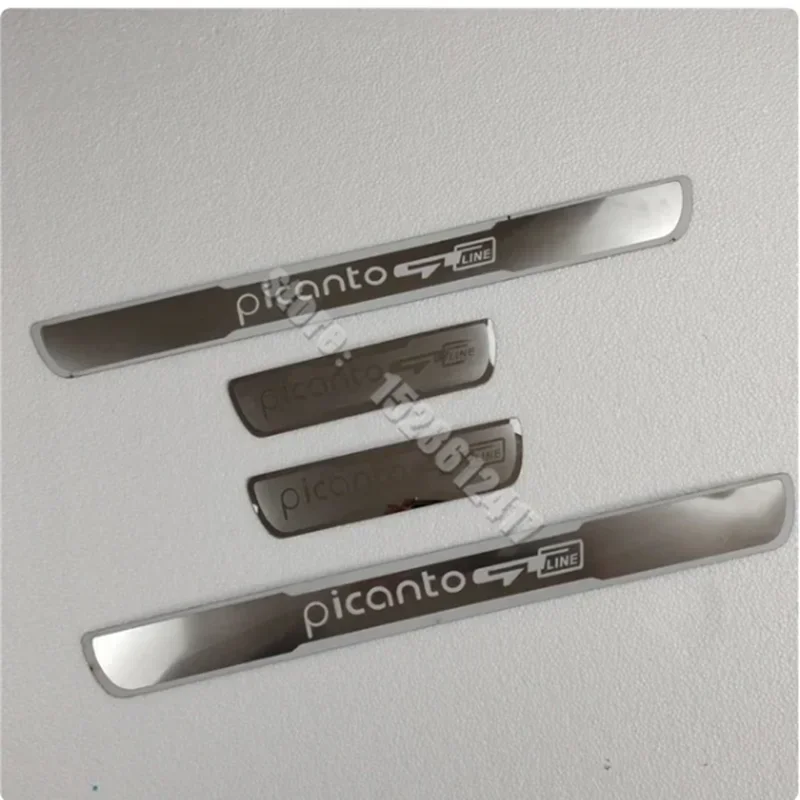 Для KIA PICANTO GT LINE 2015-2021 2022 накладка приветствия педаль 4 шт. автомобильные аксессуары Стайлинг автомобиля нержавеющая сталь