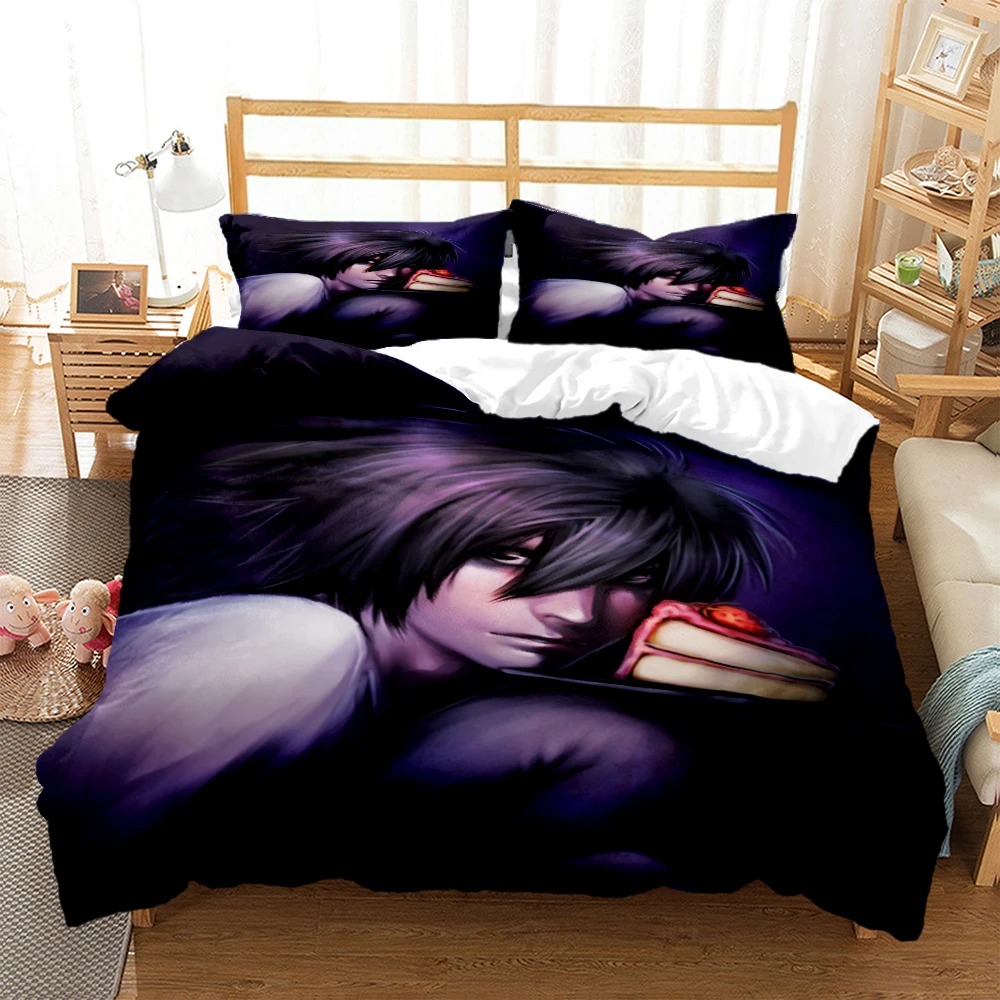 

Death Note Print Three Piece Bedding Set Fashion Article Children or Adults for Beds Quilt Covers Pillowcases Bedding Set Gift