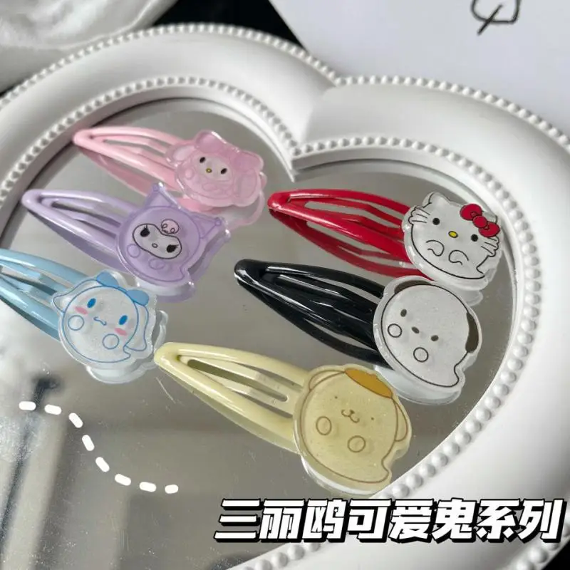 

Kawaii Sanrio Hair Accessories Cartoon Hello Kittys Kuromi My Melody Cinnamoroll Side Hair Clip Cute Beauty Hairpin Girls Gift