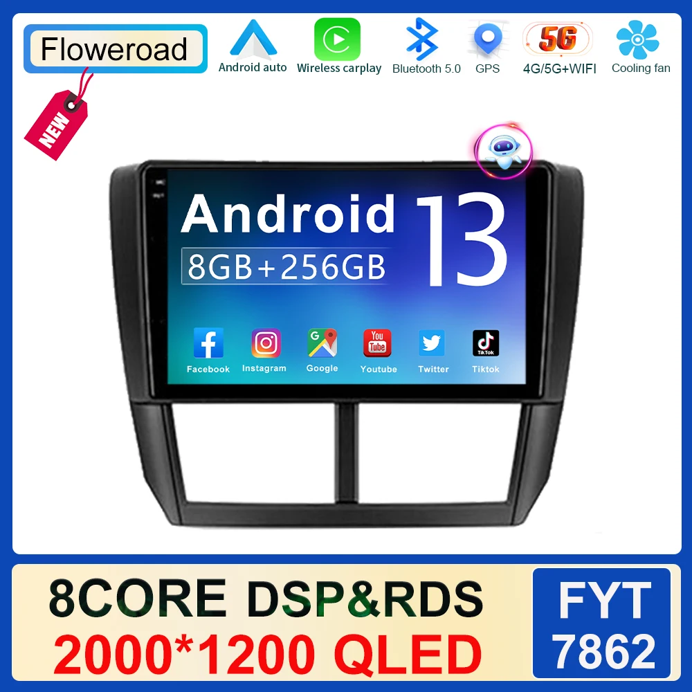 

2K For Subaru Forester 3 SH 2007-2013 For Subaru Impreza GH GE 2007-2011 Multimedia Video Player Navigation Stereo Carplay GPS