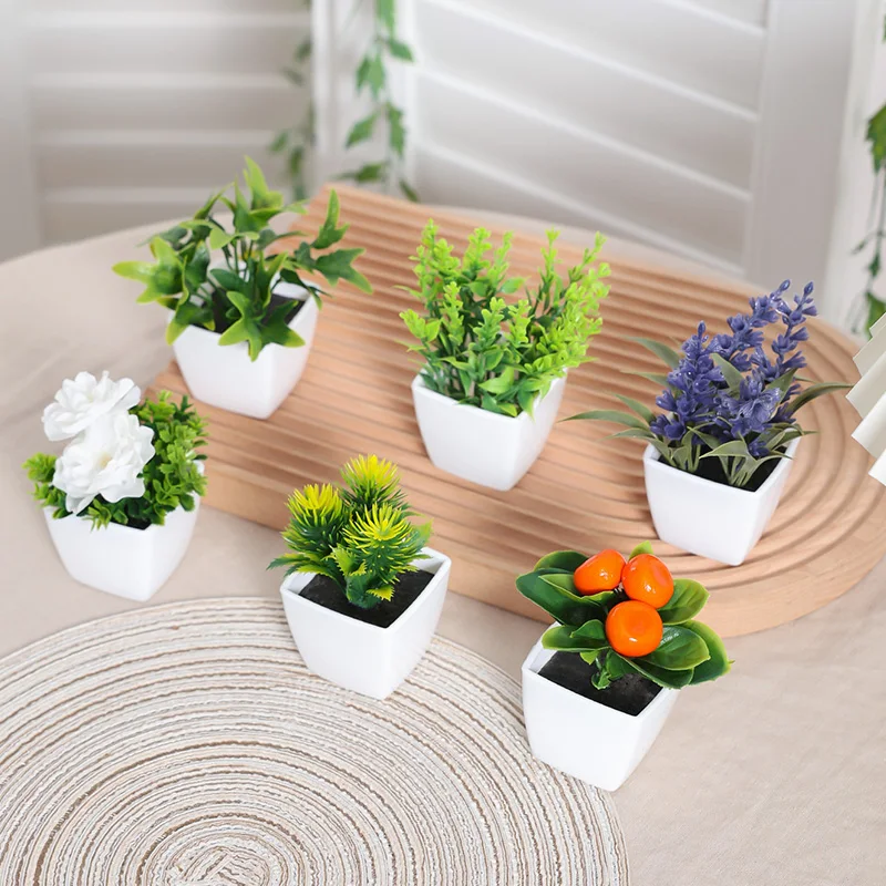 Искусственные растения в горшке Рабочий стол для бизнеса фойе сада двора