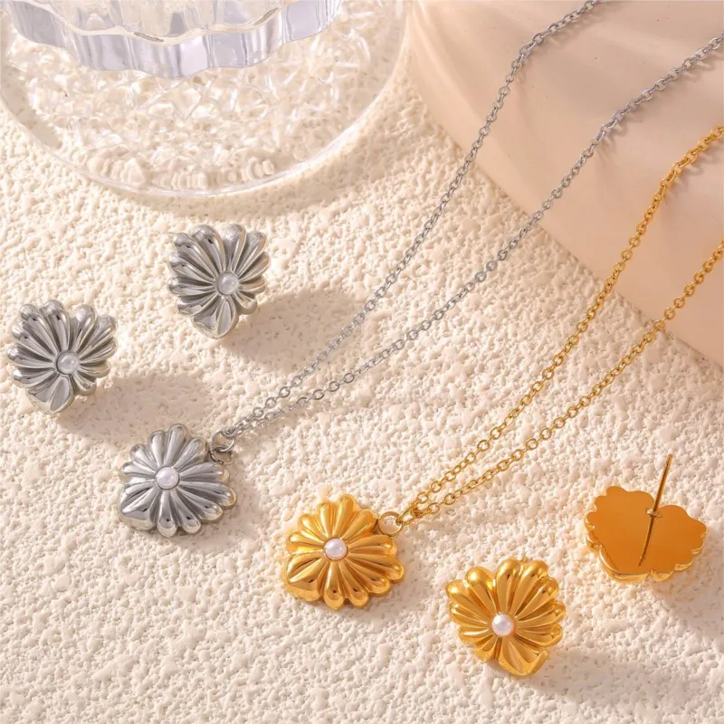 Модные серьги-гвоздики для женщин позолоченные водонепроницаемые женские