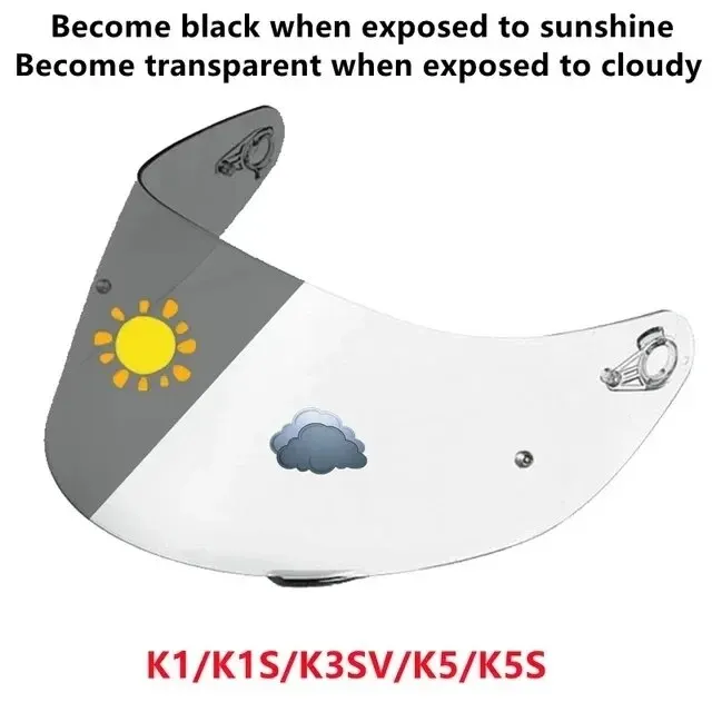 

Фотохромный козырек для AGV K5 K5S K5-S K3SV K3-SV K1, защитный экран для шлема, детали, автохромный объектив
