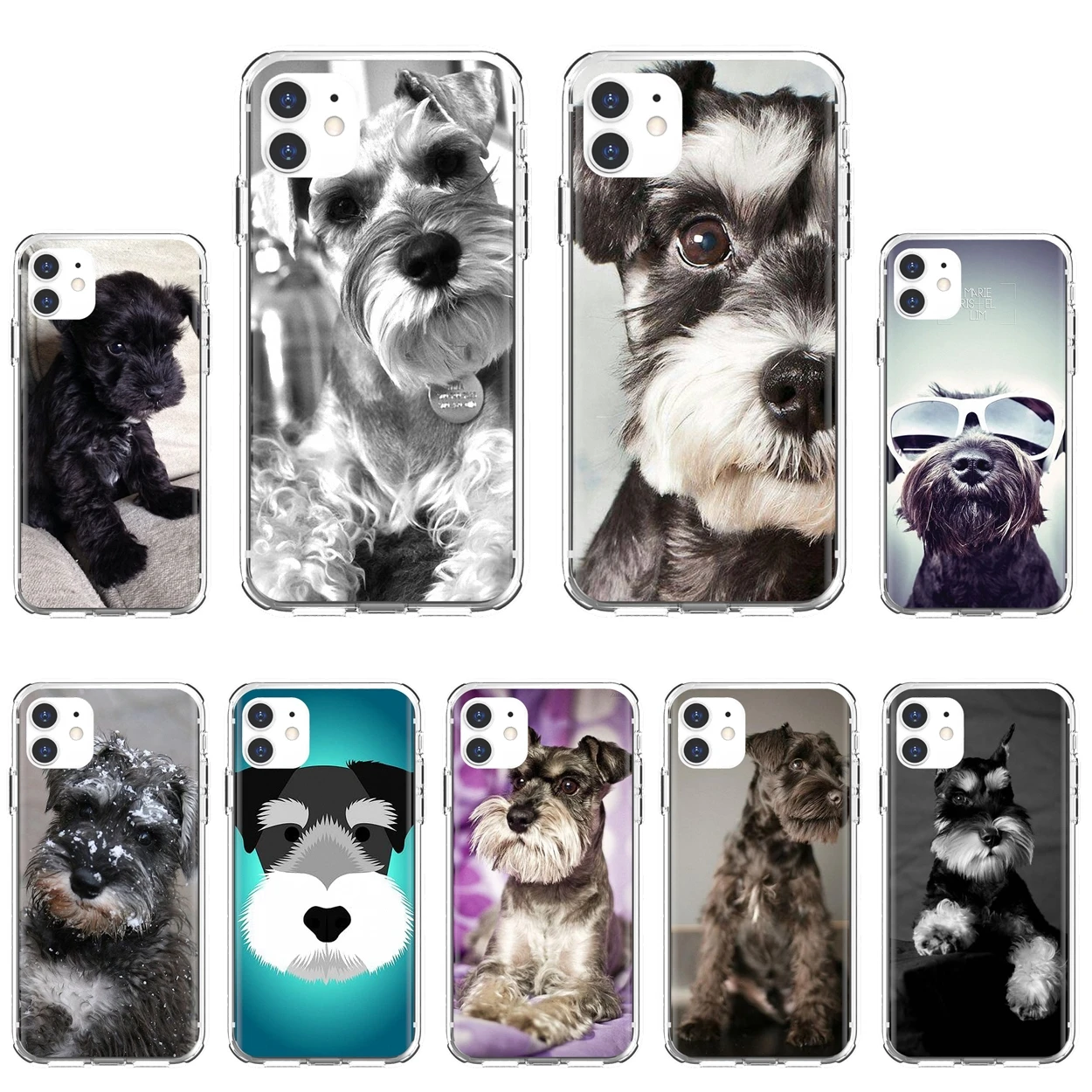 

Silicone Skin Cover Miniature-Schnauzer-Puppy-dog-Art For iPhone 10 11 12 13 Mini Pro 4S 5S SE 5C 6 6S 7 8 X XR XS Plus Max 2020