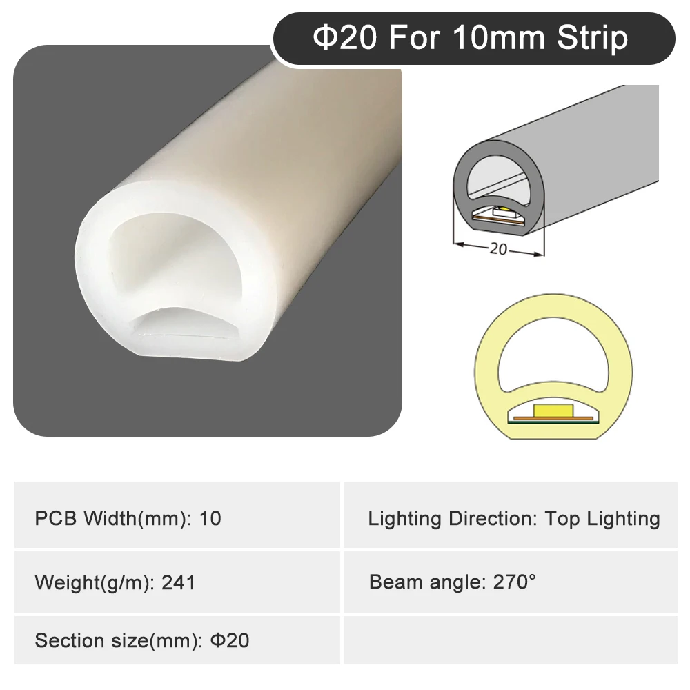 

Светодиодная лента LMODA IP67 водонепроницаемая 5/6/8/10 мм