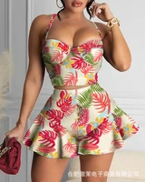 2022 summer womens new sexy printed skirt suit