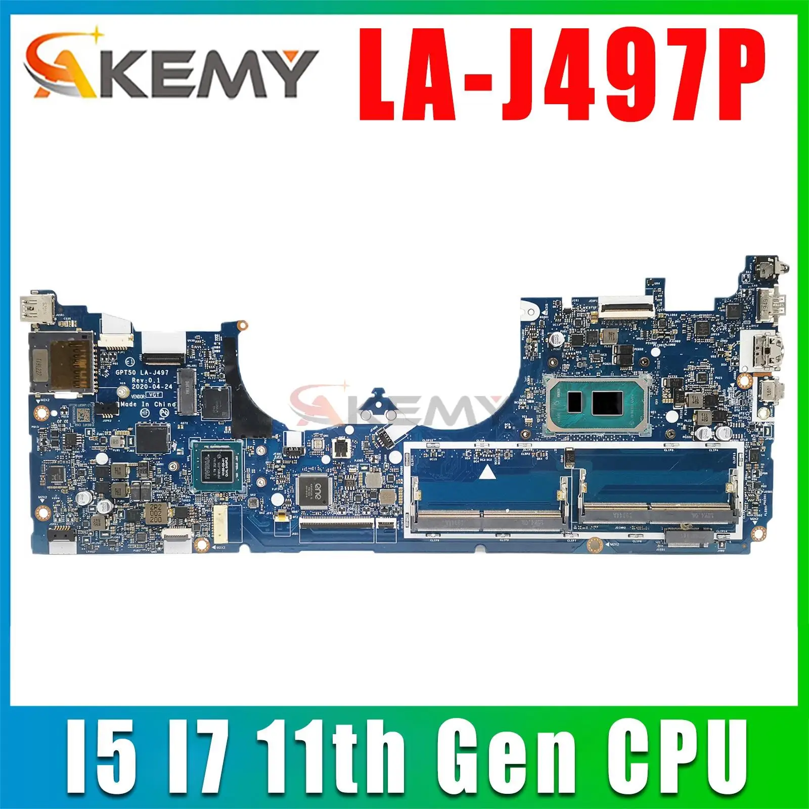 

For HP ENVY X360 15-ED1075CL 15-ED Laptop Motherboard M20702-601 M20701-001 DSC MX450 2GB W/ i5 i7 CPU GPT50 LA-J497P
