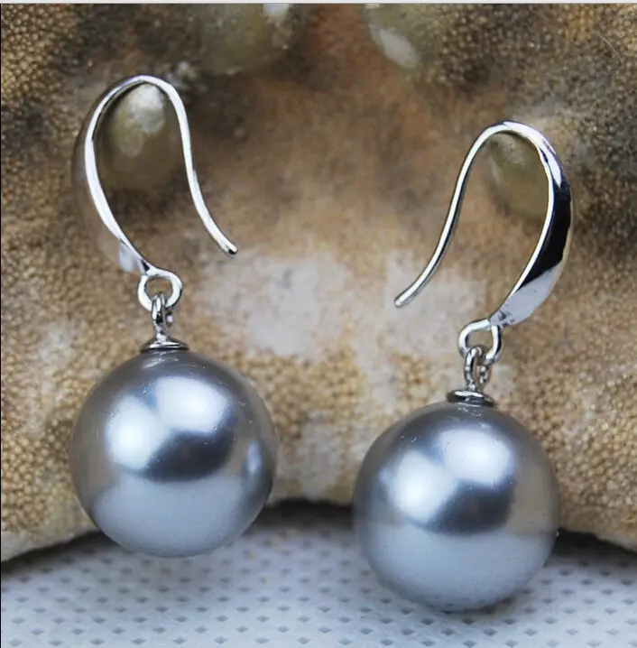 

Красивые серьги из серебра 925 пробы AAA + 14 мм с жемчугом