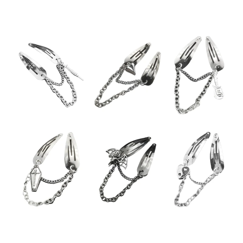 

Y2k сетчатые красные боковые зажимы в стиле ретро, крутые черные и белые, романтичные зажимы