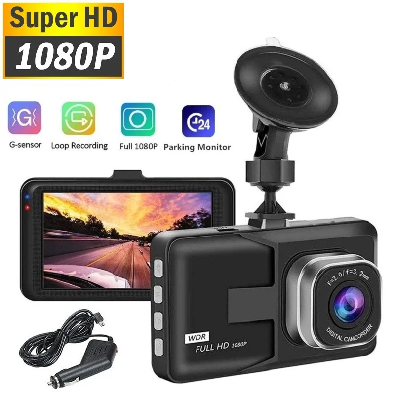 

Full HD 1080P Dash Cam Video Recorder Driving For Front And Rear Car Recording Night Wide Angle Dashcam Video Registrar Car DVR