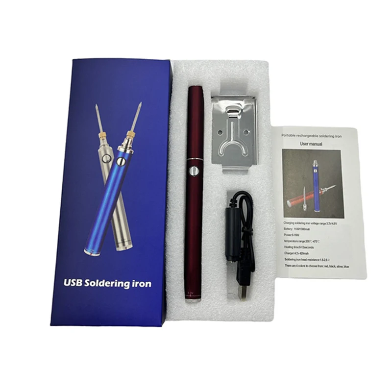 

5V Батарея Комплект паяльника Контроль температуры Открытый Ferro De Solda Портативная зарядка Аккумуляторный электрический паяльник Набор паяльник беспроводной