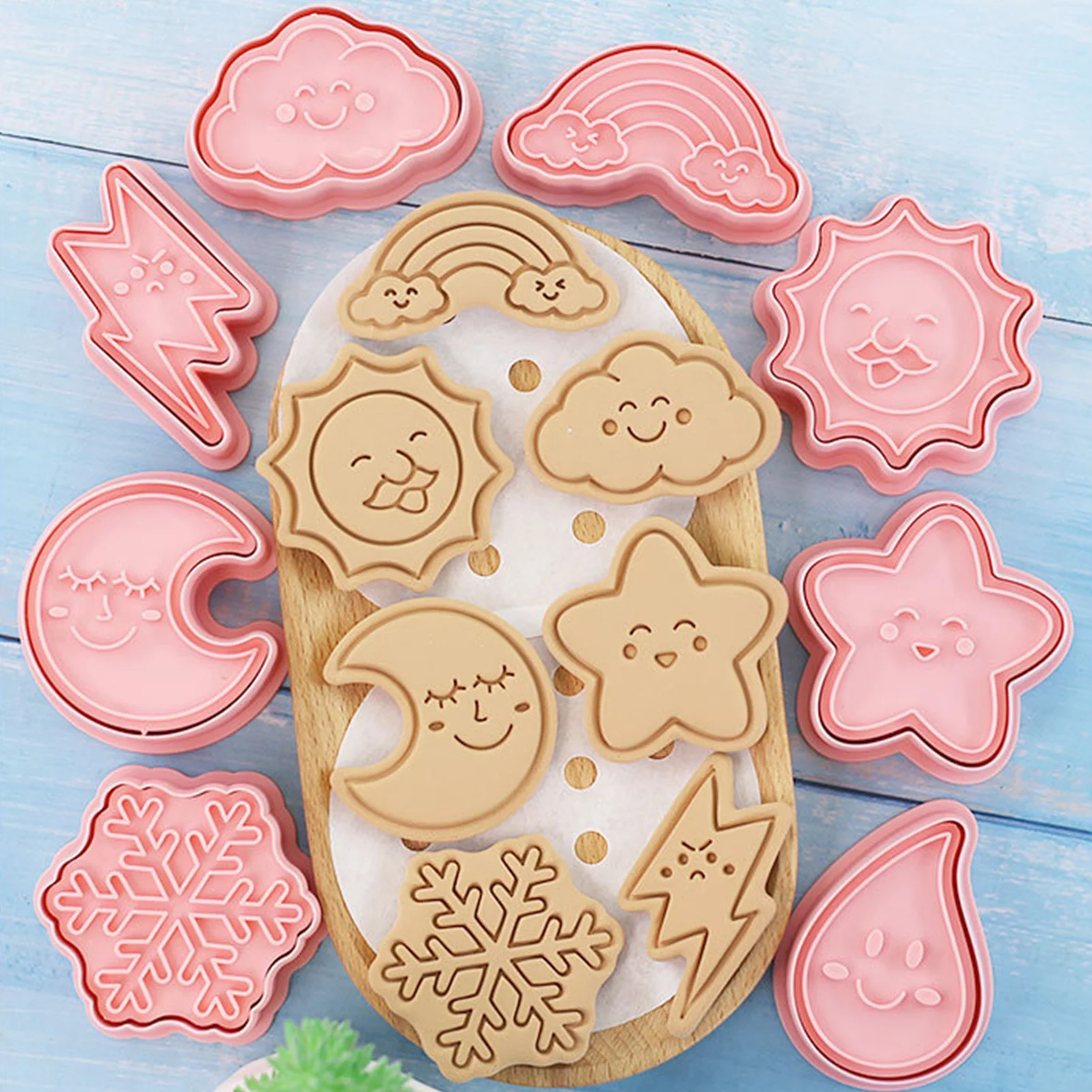 

8 шт. резак для бисквитов для естественной погоды, набор для выпечки печенья «сделай сам» с облаками, формы для печенья, кондитерские формы д...