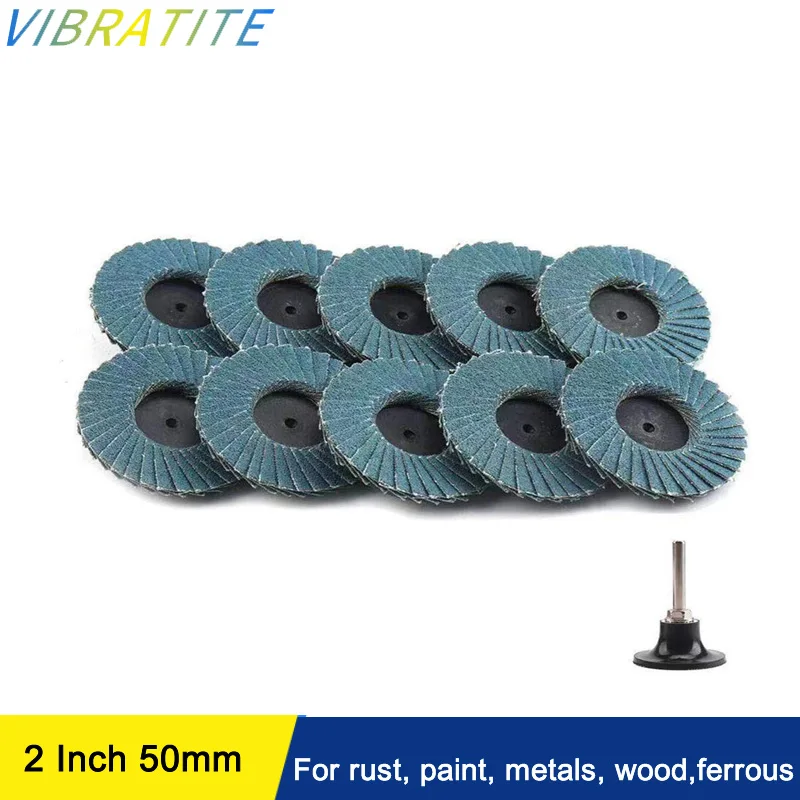 

11 Pieces 2 Inch 40/60/80/120 Grit Flap Disc, Quick Change Zirconia Alumina Sanding Grinding Wheels, with 1/4" Shank Pad Holder