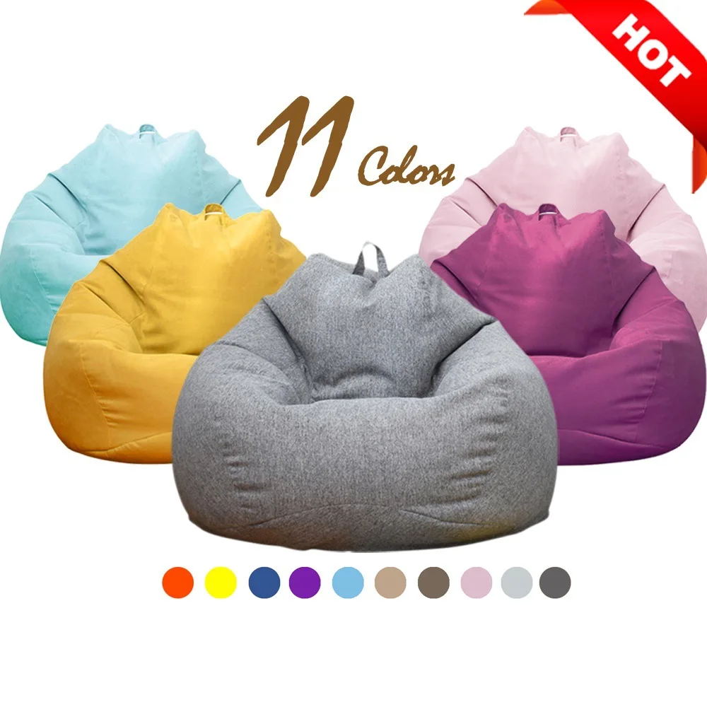 Большая Надувная сумка для дивана стулья без наполнителя льняная ткань чехол