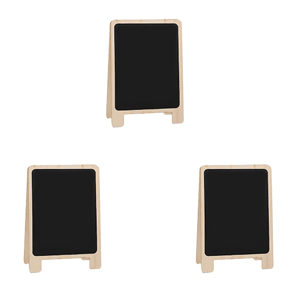 

3 Pcs Table Message Board Mini Chalkboards Small Frame Cypress Wooden Dining-table