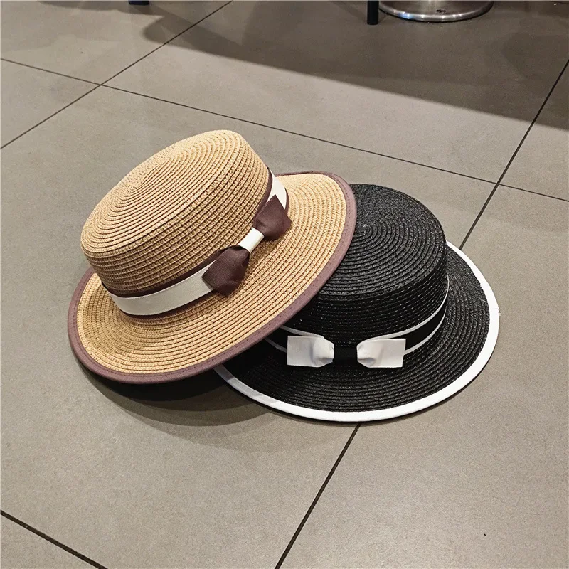 Летняя кремовая маленькая шляпа с британским бантом женская весенне-летняя