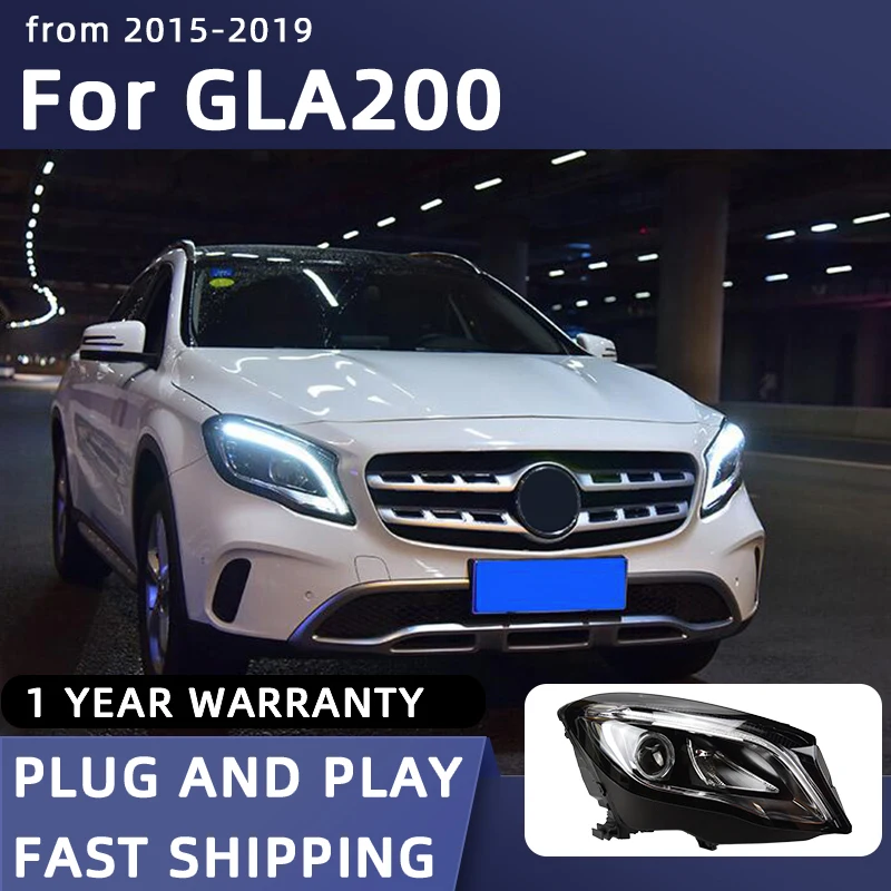 

Стайлинг автомобиля фары для Benz GLA 200 220 260 светодиодный ная фара 2015-2019 передняя фара DRL искусственная Линза Автомобильный аксессуар