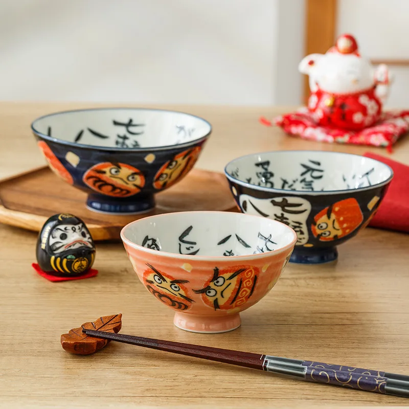 

Japanese Style Dharma Bowl Japanese Household Tableware Ceramic Bowl Kitchen Accessories Cute Bowl