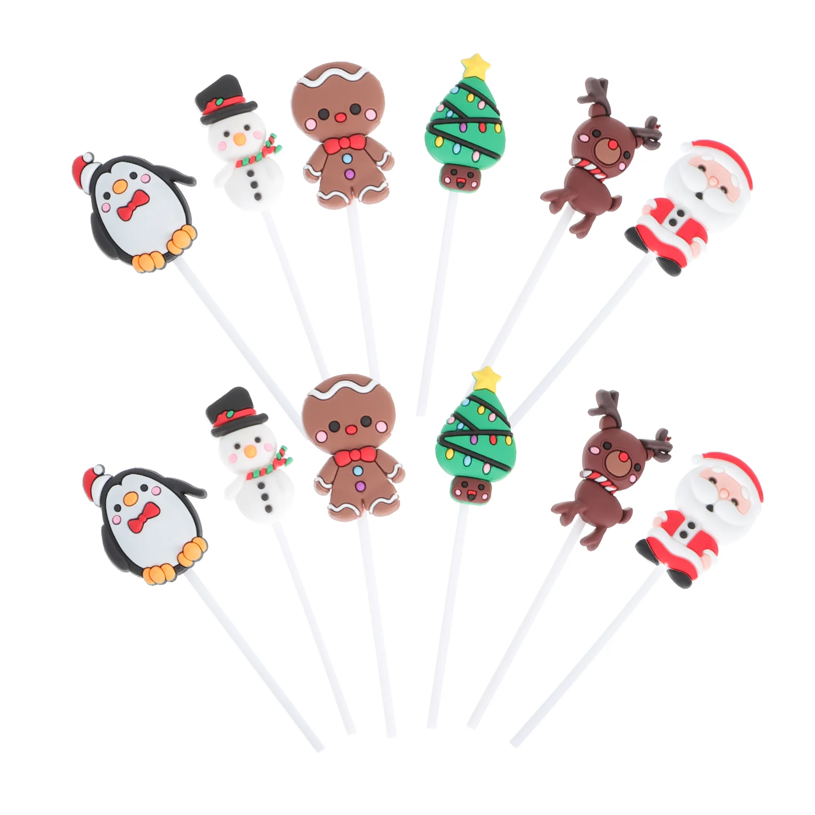 

Cake Christmas Decor Toppers Cupcake Topper Deer Supplies Favors Party Snowman Seasonal Year New Santa Tree Dessert Pick Picks