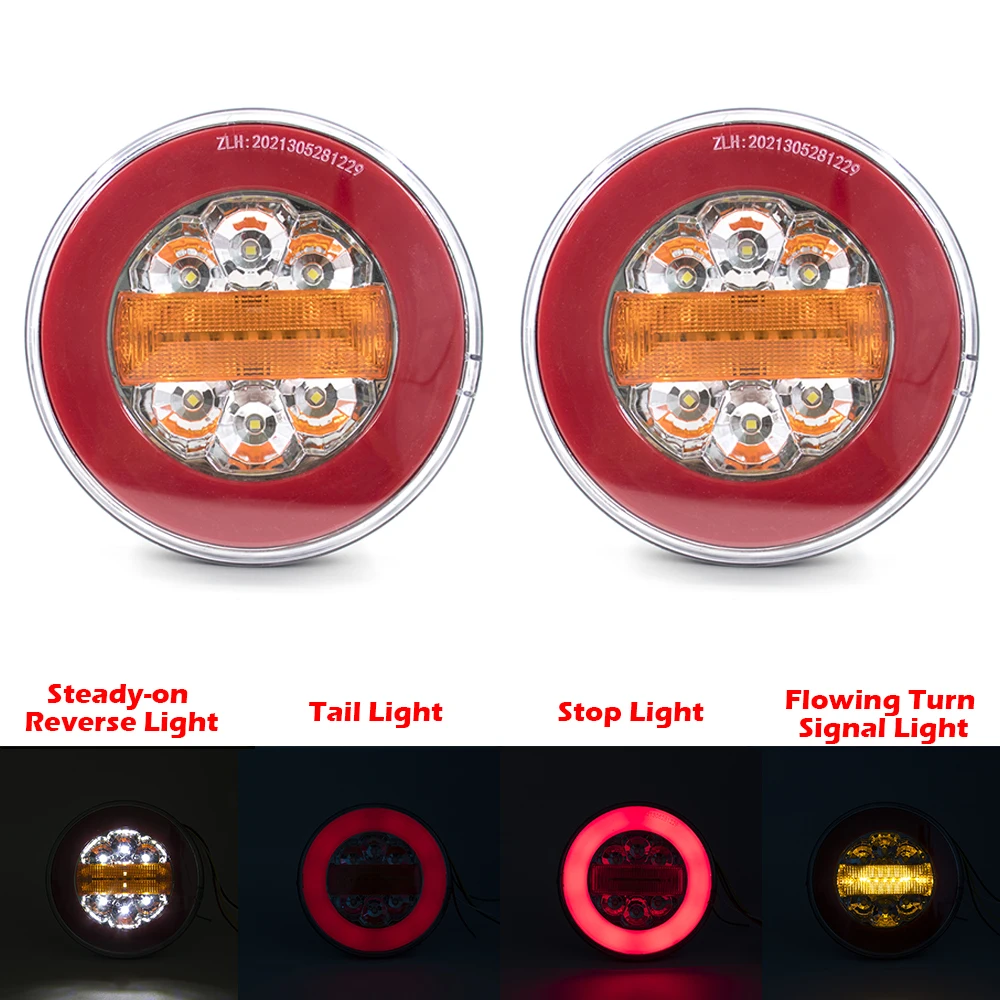 

1/2/4 шт., круглые светодиодные лампы 12 В 24 В