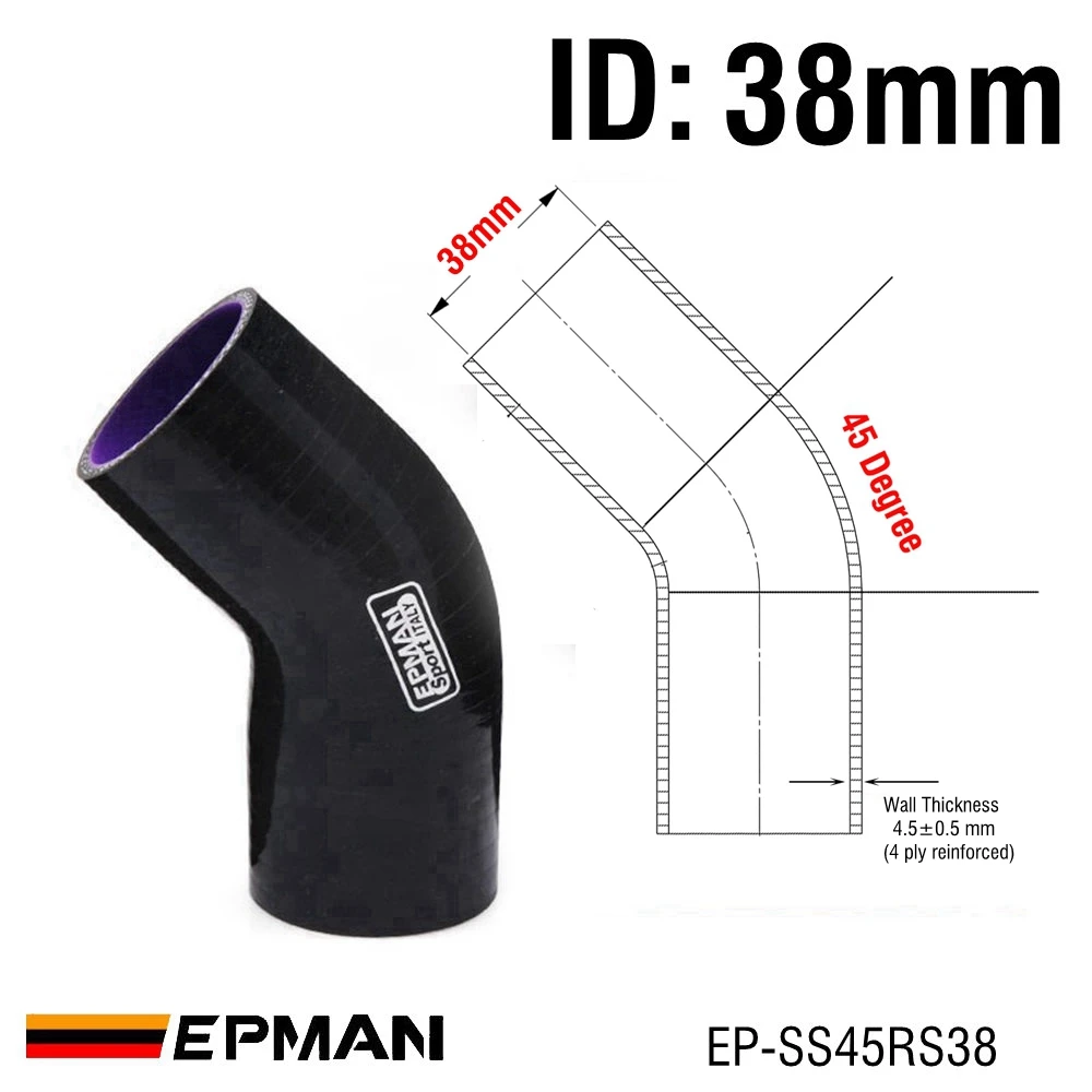

Черный силиконовый шланг EPMAN, коленчатый редуктор 45 градусов, шланг для сиденья 38/41/45/48/51/54/57/60/63 мм EP-SS45RS
