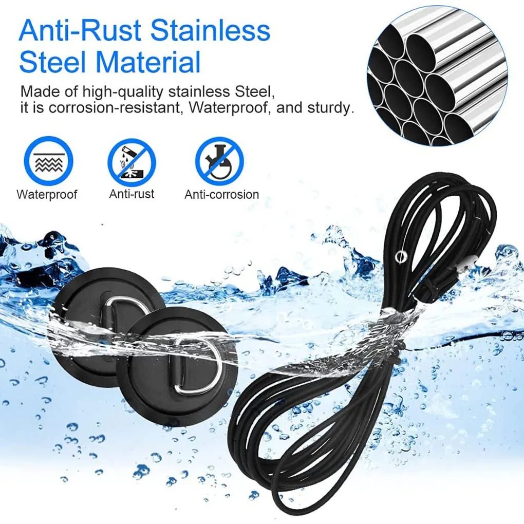 

Набор нашивок с D-образным кольцом для каноэ, 6 шт., универсальные кольца небольшого размера для водных видов спорта, лодок, аксессуары для ка...