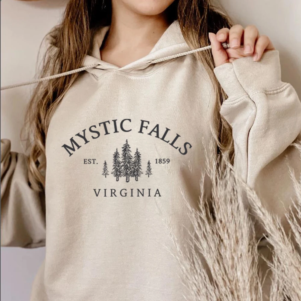 Рубашка Mystic Falls худи «Virginia» ators, пуловеры унисекс с длинным рукавом и круглым вырезом, худи, Повседневный свитер для фанатов вампира (art.: 3920c8533011f) - 3920c8533011f