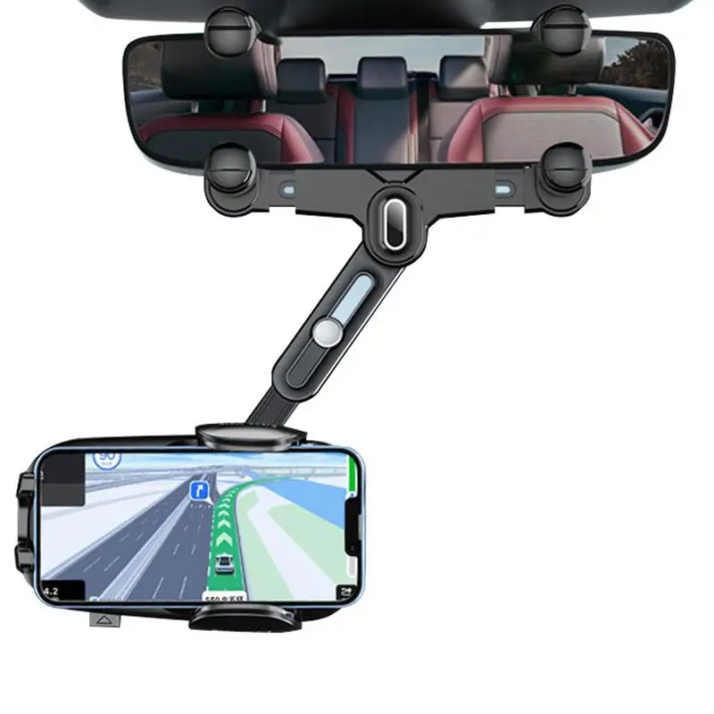 

Rearview Mirror Phone Holder Retractable 360 Degree Rotation Car Mount Phone Holder Scatch-free Phone Bracket Smartphones Cradle