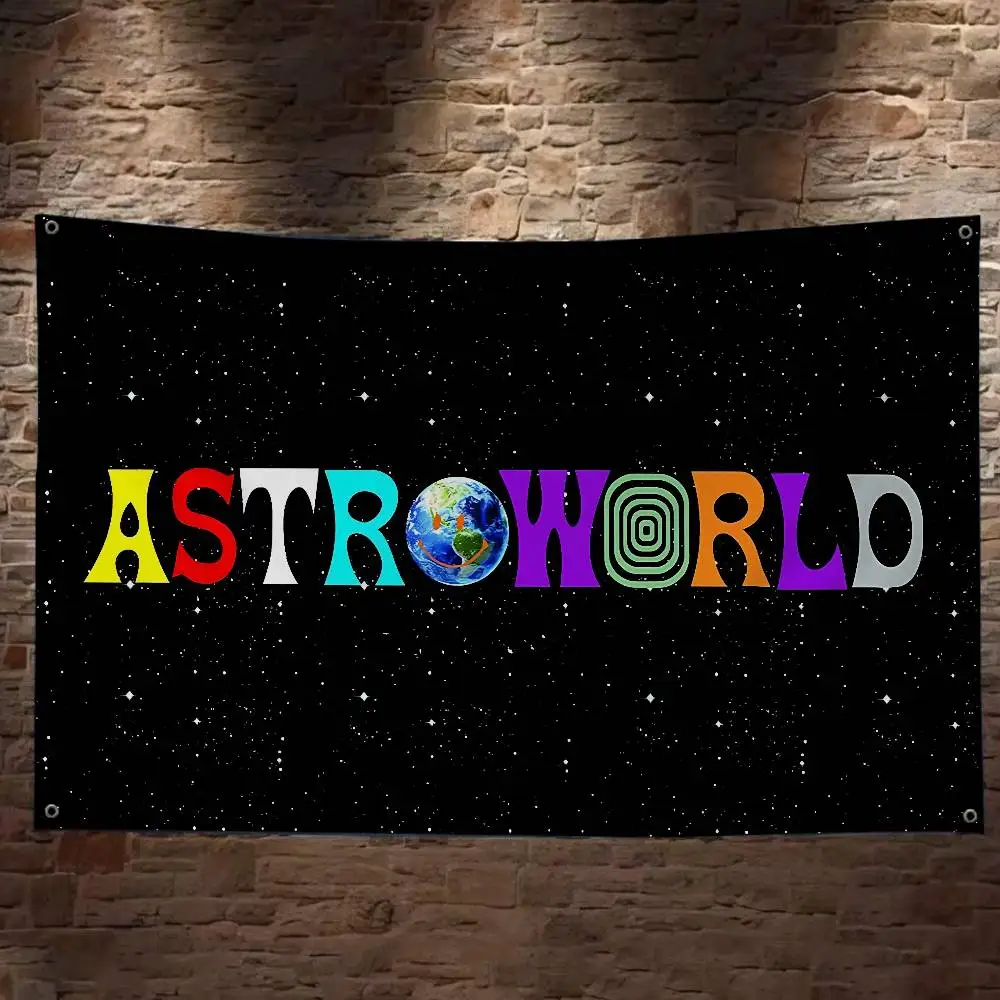 Баннер с принтом Трэвиса Скотта Astroworld: большой флаг для декора комнаты в стиле научной фантастики, украшение для дома (art.: 3920db475bef2) - 3920db475bef2