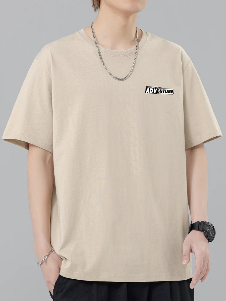 2024 New Summer Thin Pure Cotton T-shirt Men's Print round Neck Couple Casual Short sleeve Student Loose Half Sleeve