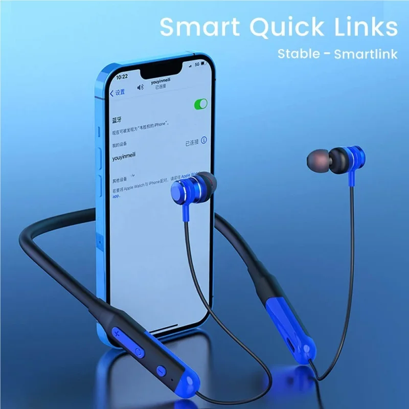 

Bluetooth-наушники с шейным ободом, 5,0 дюйма, с магнитной защитой