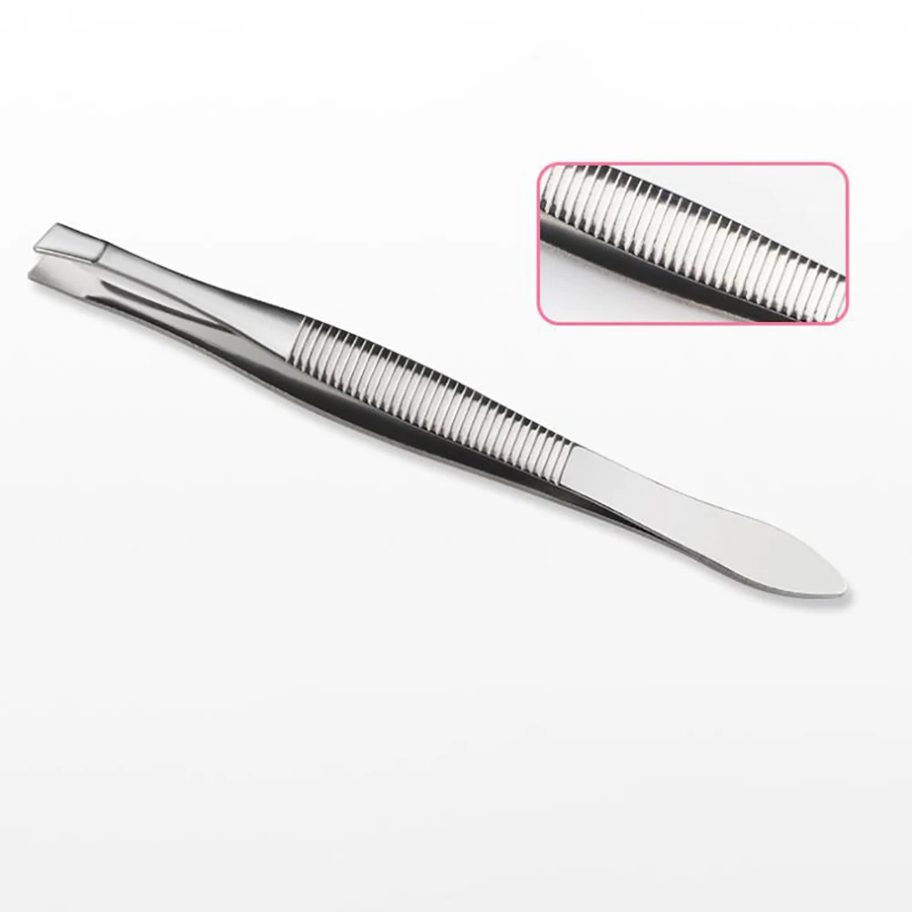 

2pcs Stainless Steel Eyebrow Tweezer Eyebrow Trimmer Shaper Facial Hair Remover Puller Slanted Tip Makeup Beauty Tools