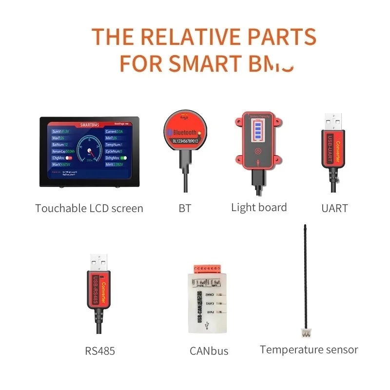 

Accessary Power display board USB R485 Cable USB USB UART Cable Bluetooth Smart BMS