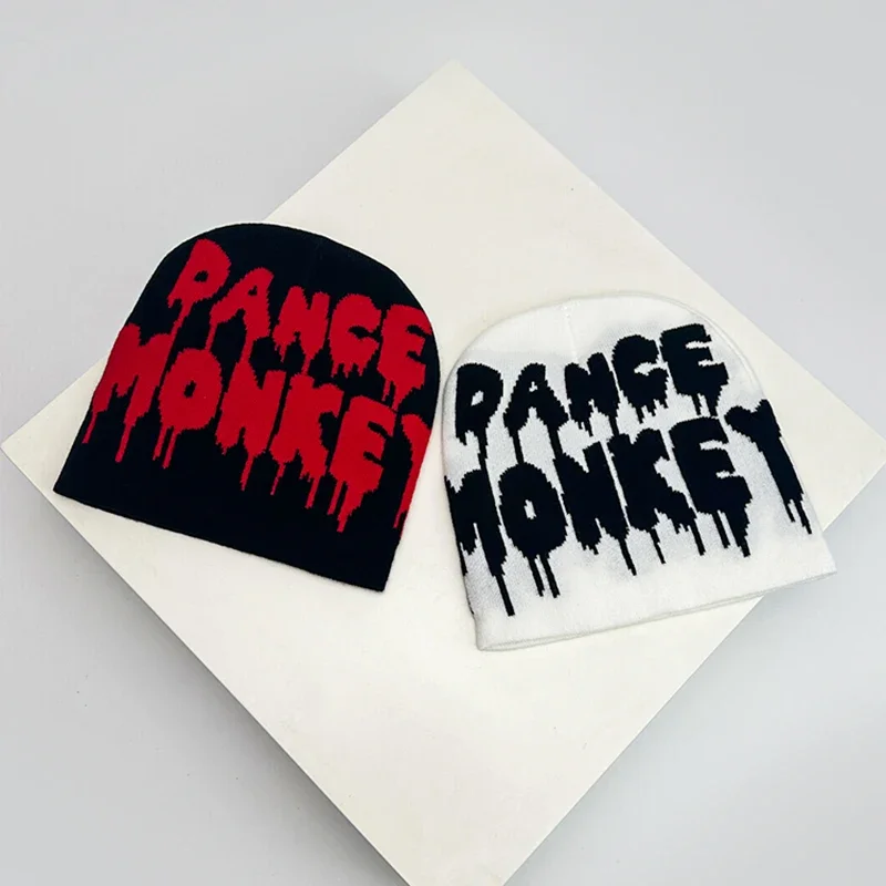 Осень и зима Новые вязаные шапки унисекс с надписью в стиле хип-хоп Цветные блоки