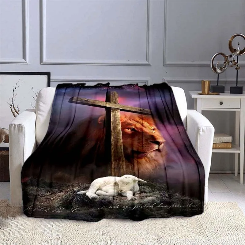 

3D Printed Ferocious Lion King of The Forest Blanket Bedspread Flannel Blanket Throw Soft Comfortable Home Decor Blanket Warm