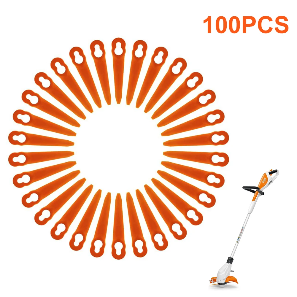 100Pcs Grass Trimmmer Replacement Plastic Blades Compatible For STIHL Polycut 2-2 Polycut 3-2 Brush Cutter Garden Tool Part