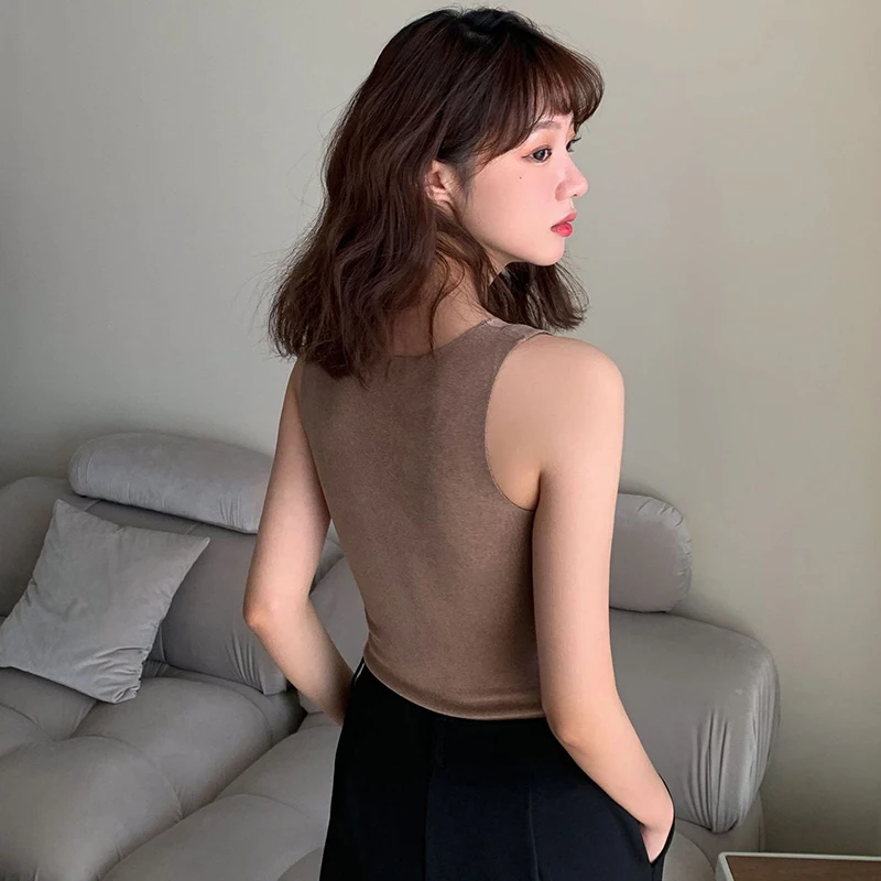 Winter Womens Thermal Underwear Deep V with Built-in Bra Sexy Slimming Body Warm Vest Spontaneous Velvet Tank Tops M L XL