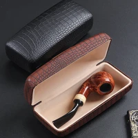 leather crocodile pattern pipe case portable tobacco box storage box pipe bag accessories