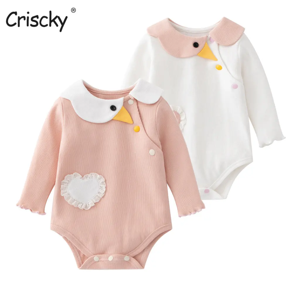 

Комбинезоны с длинным рукавом для новорожденных девочек, мультяшный комбинезон на пуговицах, детская одежда, весна-лето